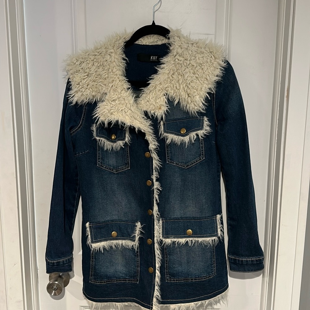 KUT from the Kloth Faux Fur Denim Jean Jacket